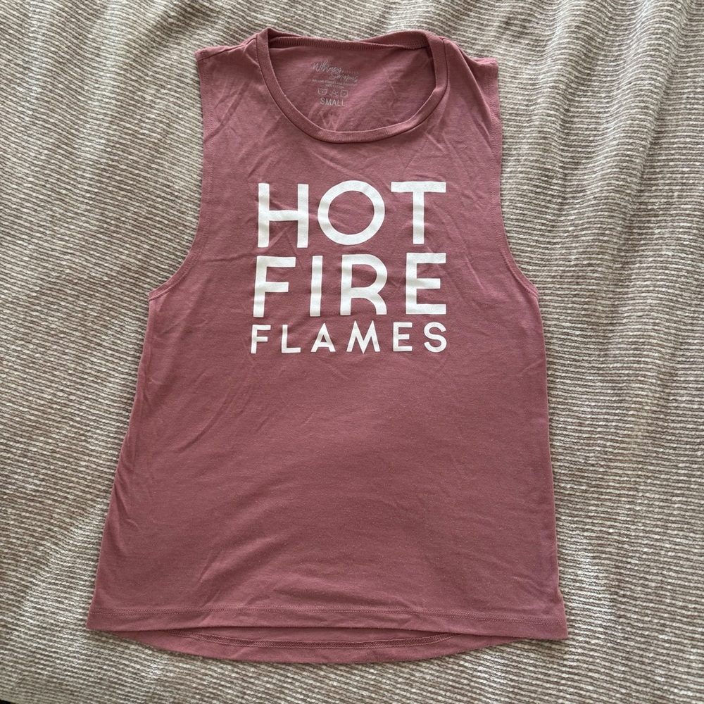 Whitney Simmons HOT FIRE FLAMES Pink Tank Size S